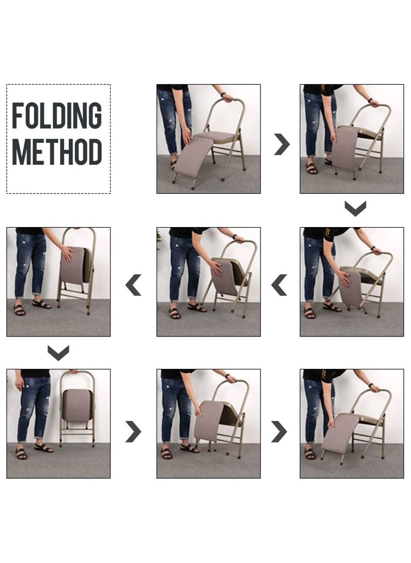 ULTIMAX Yoga Folding Chair with Lumbar Back Support Versatile Yoga Chair Foldable Balance Training Auxiliary Chair  - Image 5