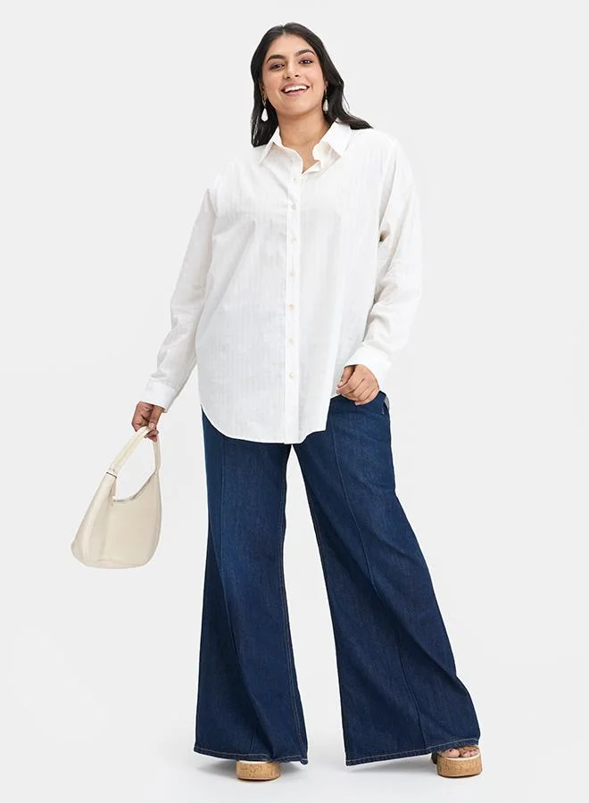 فيرجيو قميص فيرجيو قطن أبيض دانتيل