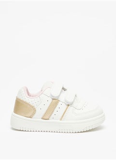 Girl's Paneled Sneakers with Hook and Loop Closure