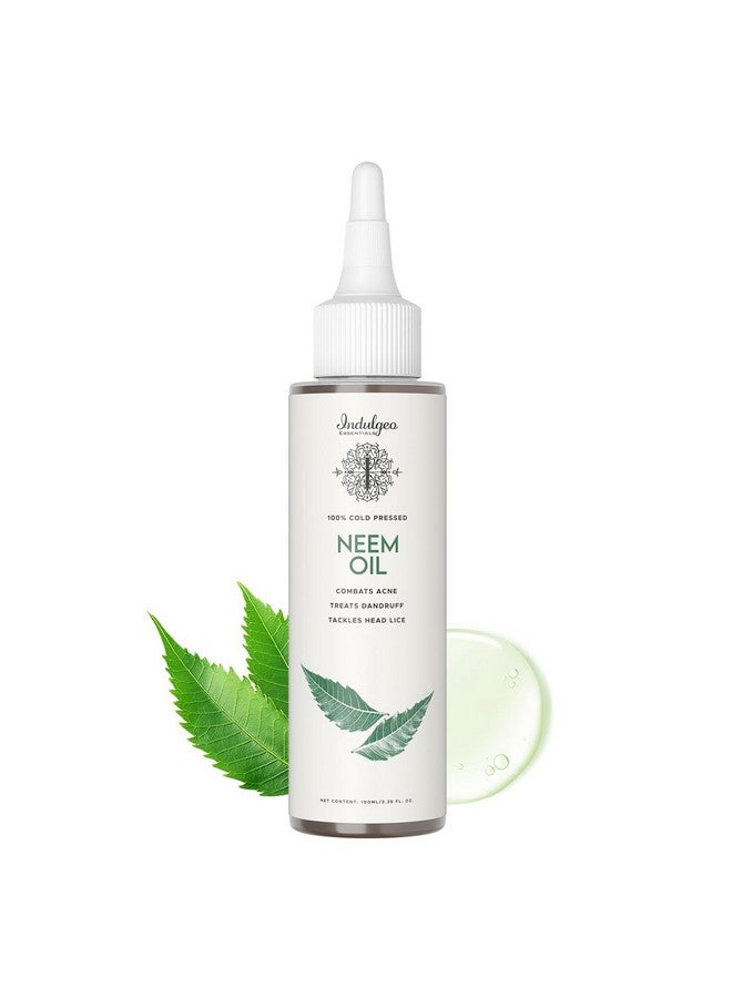Indulgeo Essentials 100% Cold Pressed Pure Herbal Neem Oil For Skin & Hair|Prevent Dandruff, Lice, Various Scalp Fungal Infections & Supports Skin'S Immunity| Neem Oil For All Skin & Hair Types- 100 ml - Image 1