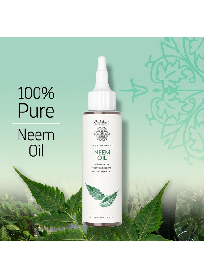 Indulgeo Essentials 100% Cold Pressed Pure Herbal Neem Oil For Skin & Hair|Prevent Dandruff, Lice, Various Scalp Fungal Infections & Supports Skin'S Immunity| Neem Oil For All Skin & Hair Types- 100 ml - Image 2
