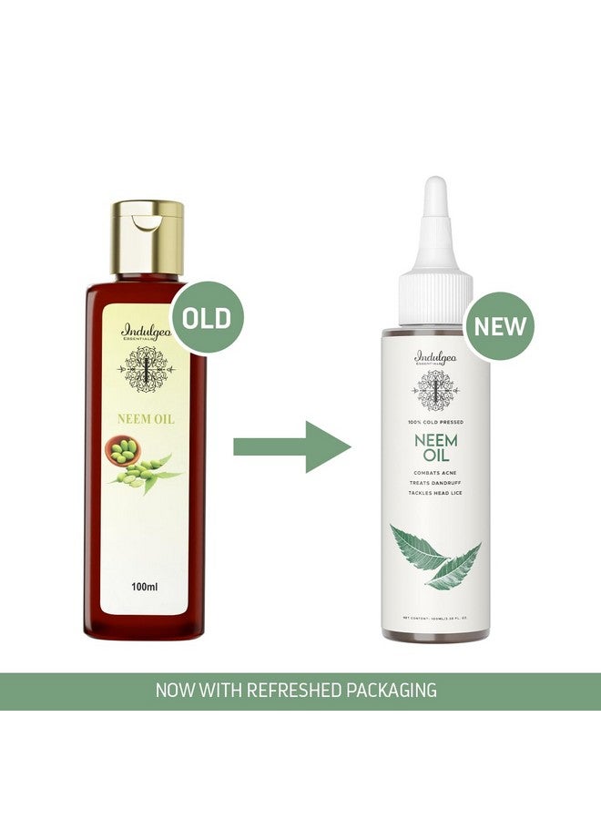 Indulgeo Essentials 100% Cold Pressed Pure Herbal Neem Oil For Skin & Hair|Prevent Dandruff, Lice, Various Scalp Fungal Infections & Supports Skin'S Immunity| Neem Oil For All Skin & Hair Types- 100 ml - Image 3