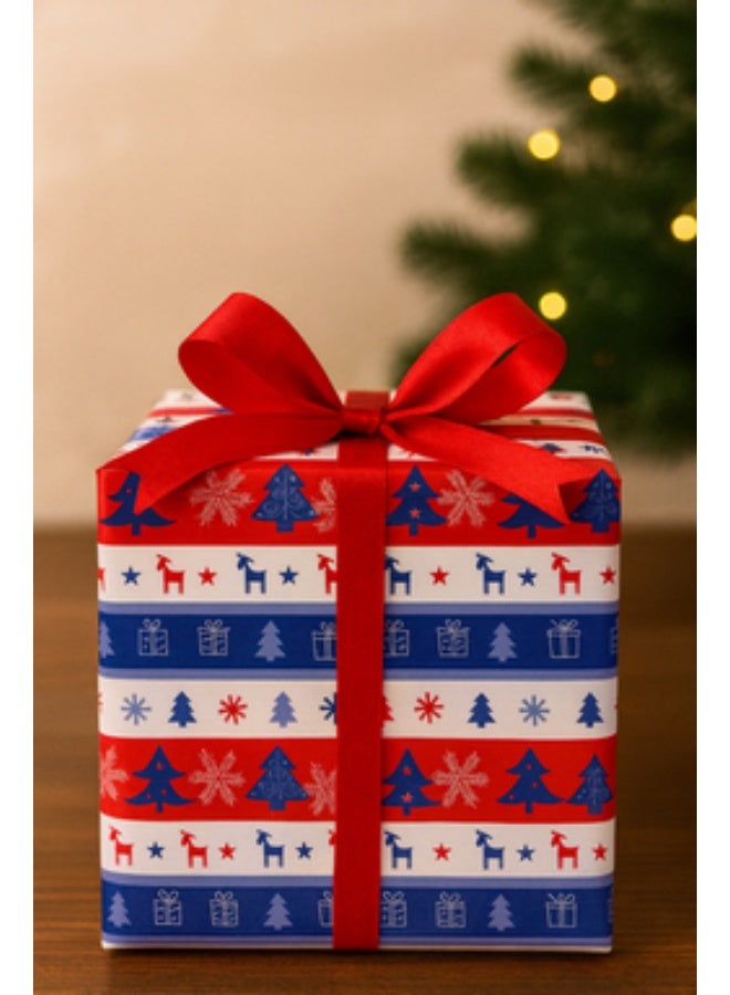 Red, White & Blue Winter Gift Wrap (pack of 2) - Image 2