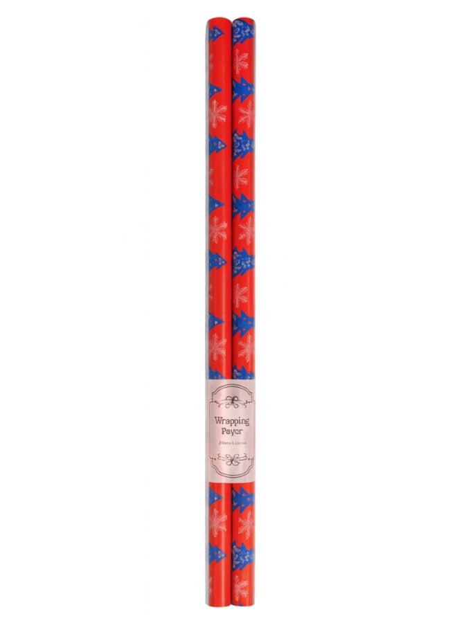 Red, White & Blue Winter Gift Wrap (pack of 2) - Image 1