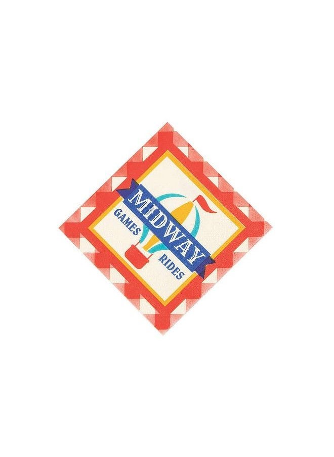 Fun Express County Fair Beverage Napkin Party Supplies 16 Pieces  - Image 1
