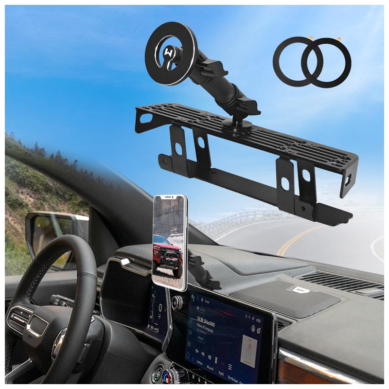 WXRYLYN 2026 2024 2025 Canyon Colorado Metal Dash Phone Mount Magnetic Phone Holder for 2023 Canyon Colorado Phone Mount 2024 G MC Canyon Chev y Colorado Cell Phone Holder - Image 2