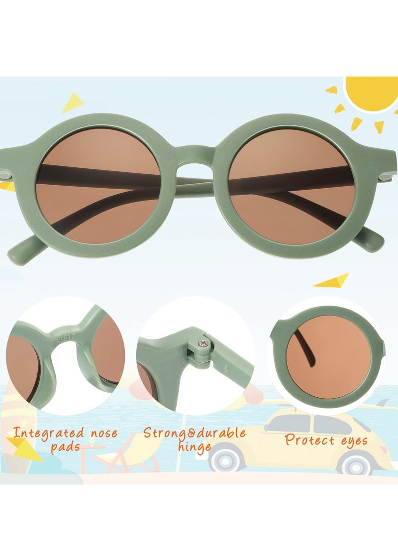 SOLARAE Kids Round Sunglasses Cute Circle Sunglasses for Baby Toddler Infant Polarized Bright Color Frame Sunglasses Kids Sunglasses Retro Outdoor Beach Glasses Sunglasses for Girls Boys Costume 6 Pairs - Image 3