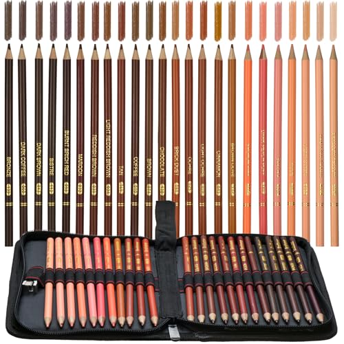 ZZWUAPT Skin Tone Colored Pencils,Oil Based Wooden Colored Pencil Set for Adults Coloring Books Drawing Sketching Art Supplies 24 Color - Image 1