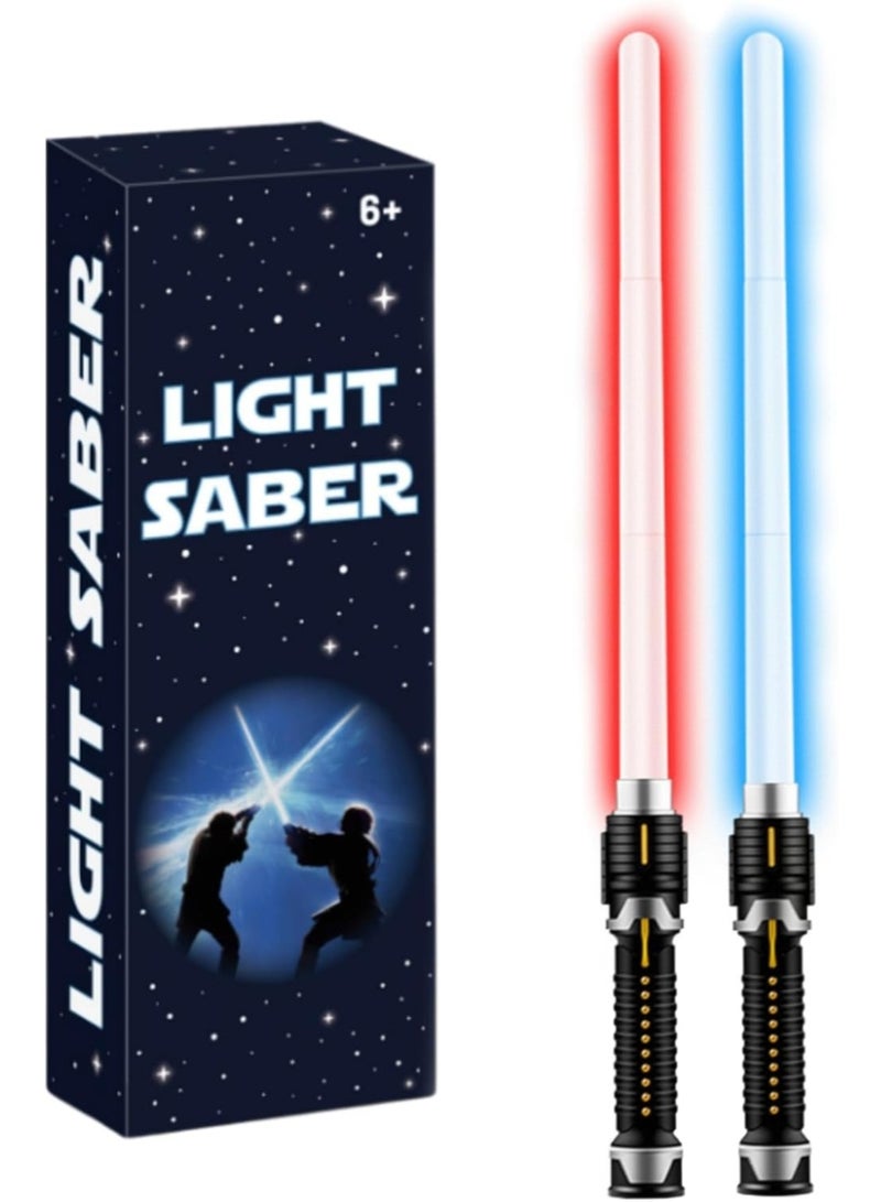 ليموس سيوف ضوئية للأطفال، سيف مضيء صغير قابل للسحب 2 في 1 للأولاد والبنات، زي تنكري أحمر أزرق، هدية حفلات أعياد الميلاد - Image 1