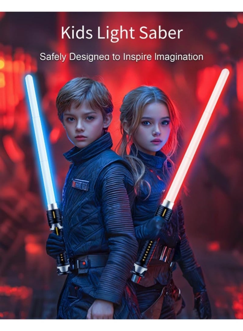ليموس سيوف ضوئية للأطفال، سيف مضيء صغير قابل للسحب 2 في 1 للأولاد والبنات، زي تنكري أحمر أزرق، هدية حفلات أعياد الميلاد - Image 2