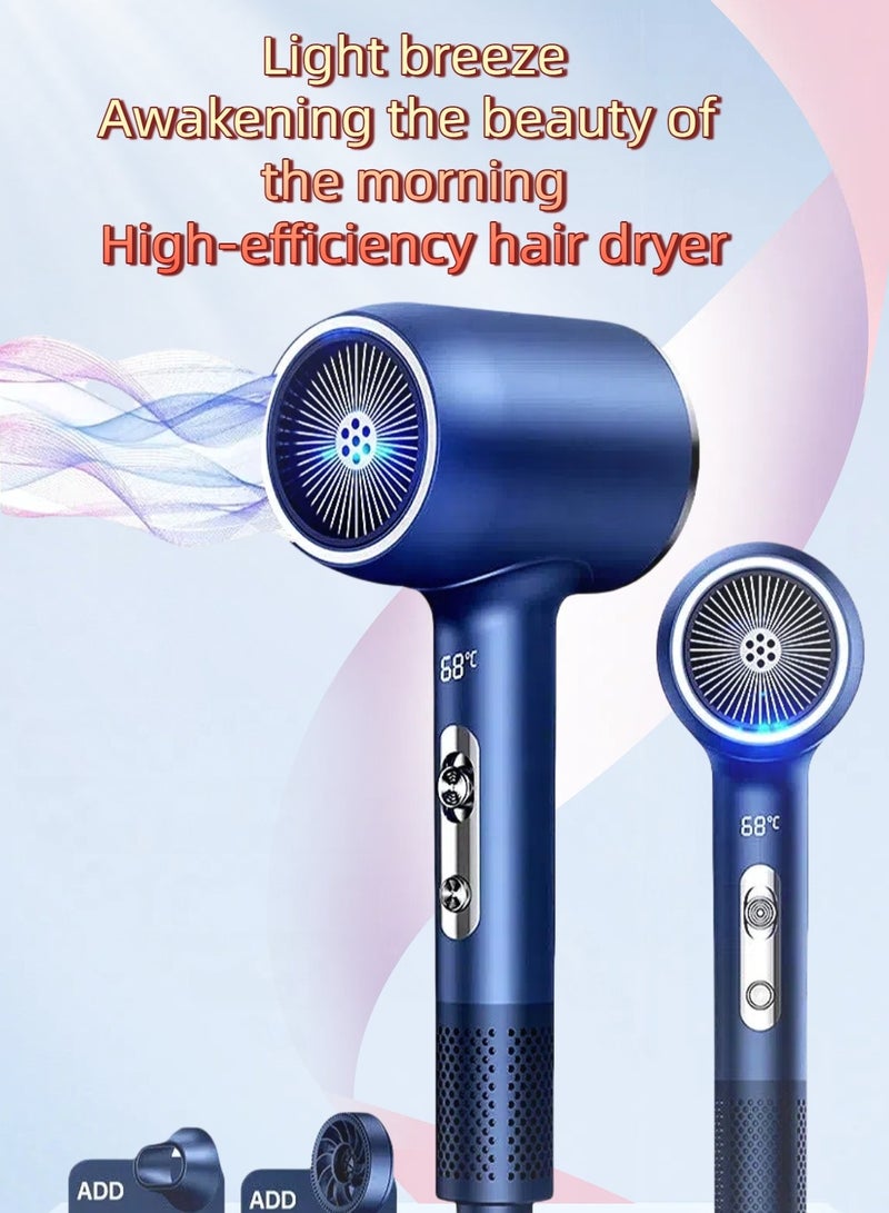 اوليو مجفف شعر بقوة 2000 واط مع شاشة عرض لدرجة الحرارة، مجفف شعر احترافي أيوني مع تحكم حراري، تجفيف سريع، ضوضاء منخفضة، مع جهاز تركيز وناشر - Image 1