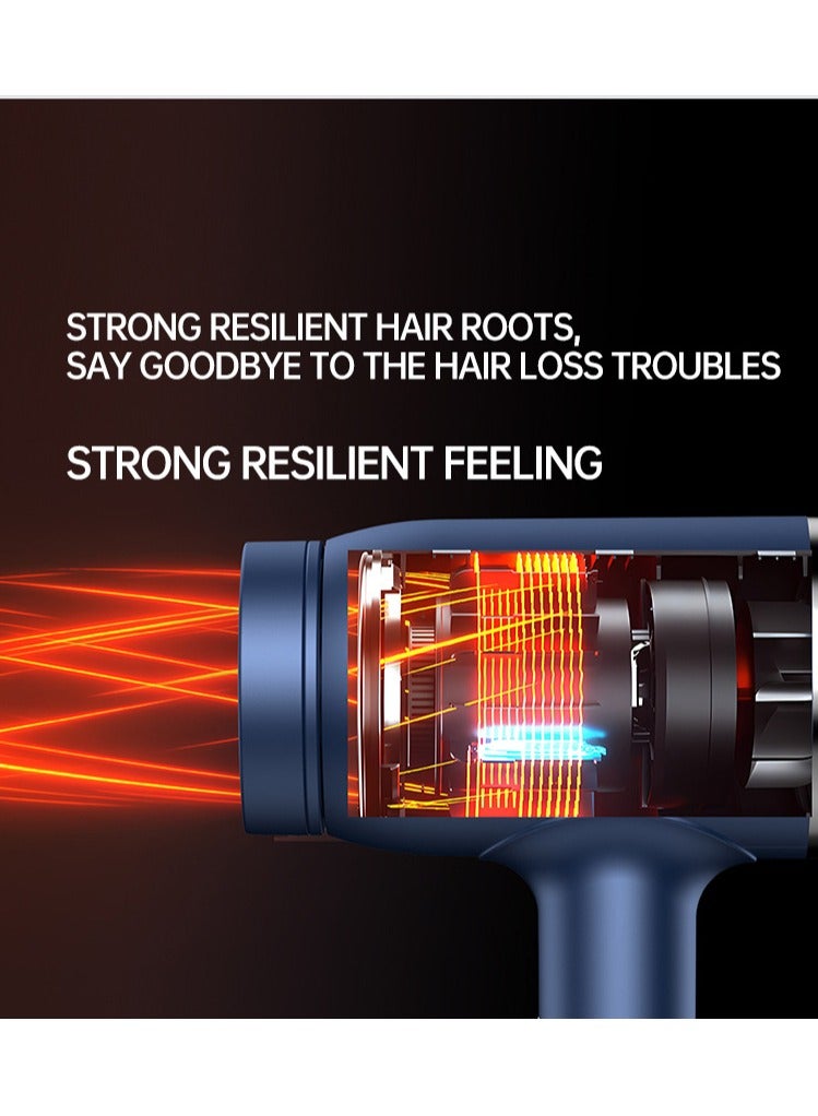 اوليو مجفف شعر بقوة 2000 واط مع شاشة عرض لدرجة الحرارة، مجفف شعر احترافي أيوني مع تحكم حراري، تجفيف سريع، ضوضاء منخفضة، مع جهاز تركيز وناشر - Image 3