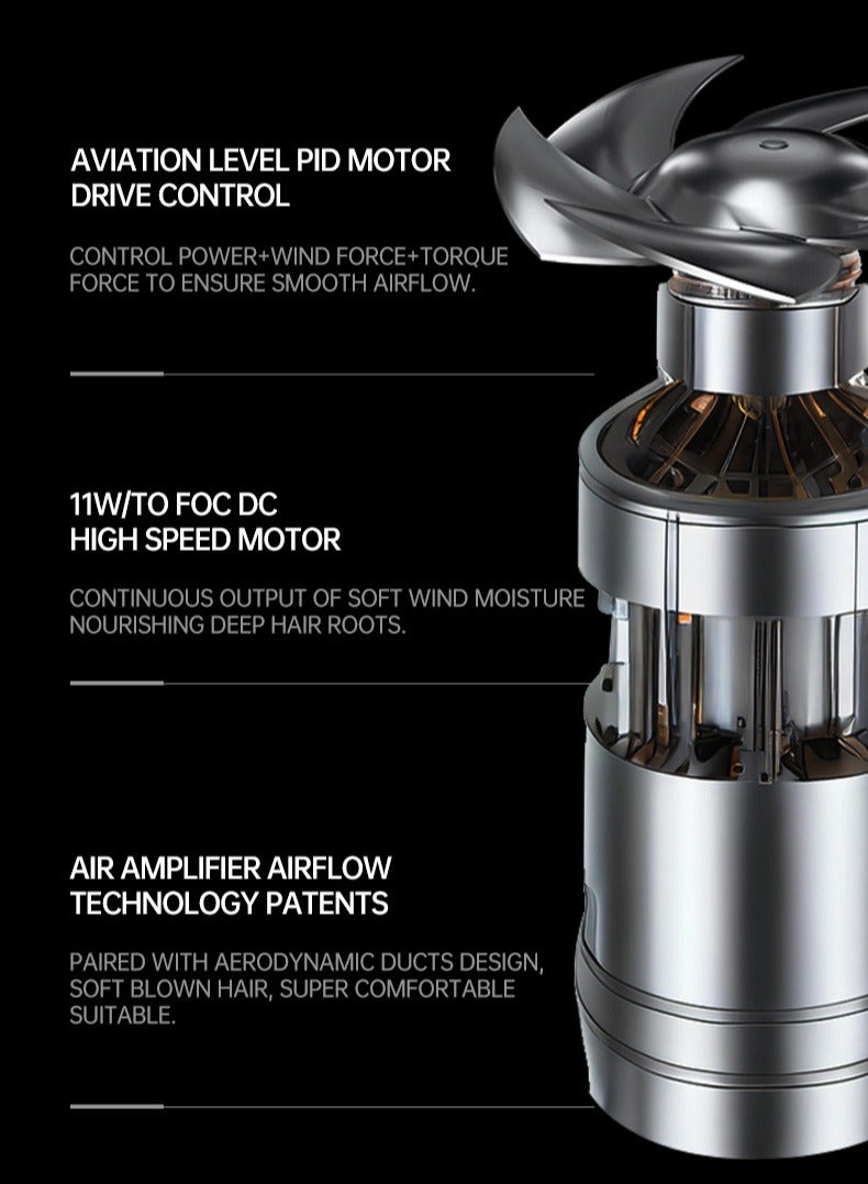 اوليو مجفف شعر بقوة 2000 واط مع شاشة عرض لدرجة الحرارة، مجفف شعر احترافي أيوني مع تحكم حراري، تجفيف سريع، ضوضاء منخفضة، مع جهاز تركيز وناشر - Image 4