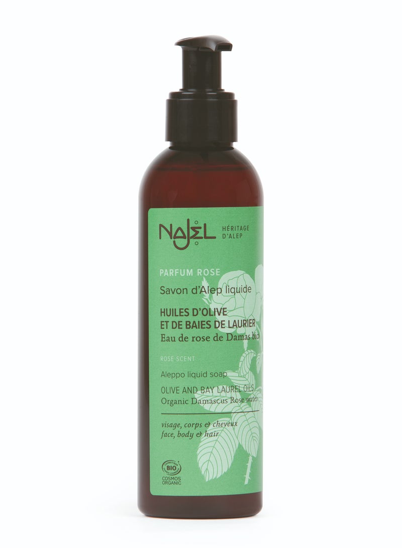 Najel Organic Aleppo Liquid Soap Damascus Rose Water Eco Certified - Made in France - Image 1