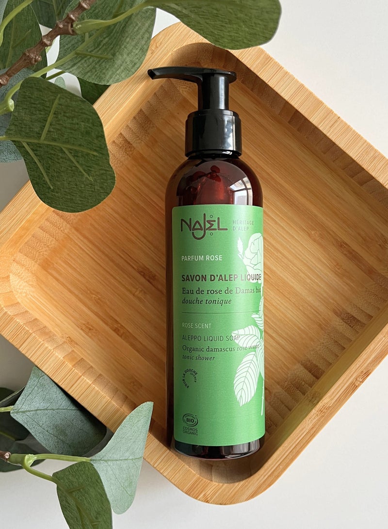 Najel Organic Aleppo Liquid Soap Damascus Rose Water Eco Certified - Made in France - Image 2
