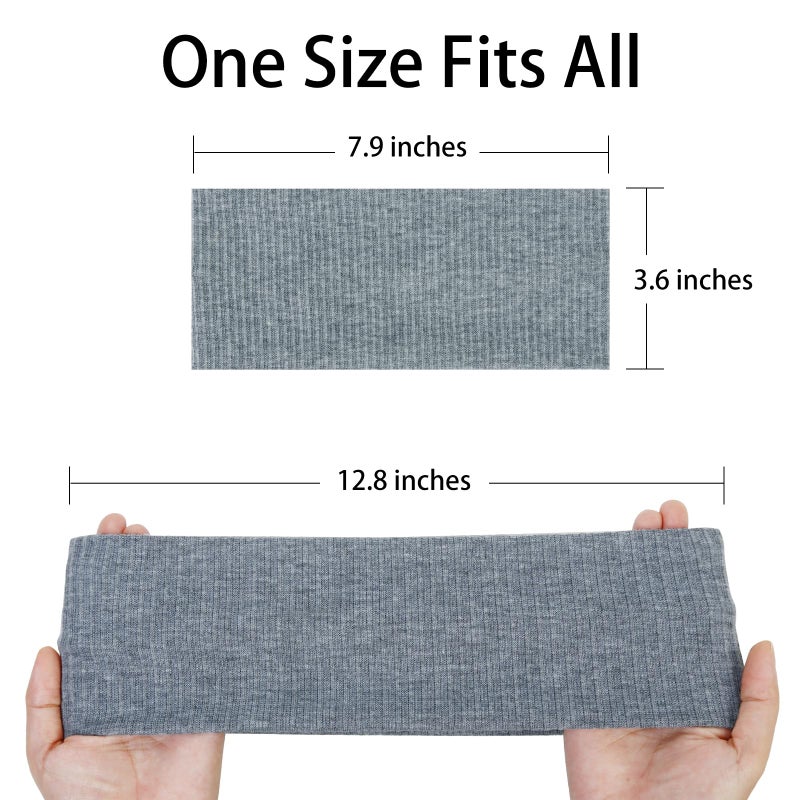 TERSE Headbands for Women Wide Non Slip Boho Head Bands Soft Elastic Thick Hairbands Fashion Workout Yoga Hair Accessories, 6 Pack - Image 2