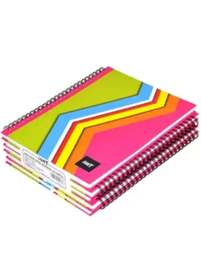 Light LIGHT Pack of 5 Design Spiral Hard Cover Note Book Single Line,9X7 Inches (22.86 X 20.32 CM),100 Sheets -LINBS971001404 