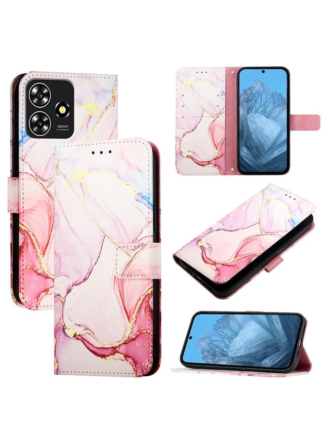 The Bros Case For ZTE Blade A73 4G PT003 Marble Pattern Flip Leather Phone Case