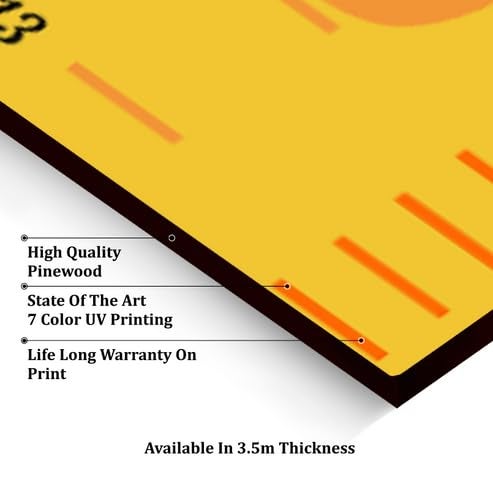 The Funny Mind Wooden Height Measuring Scale for Kids – Yellow Growth Chart Wall Hanging, 152 cm (5 Feet) Height Measurement Chart for Kids & Teenagers Room or School Decor - Image 4