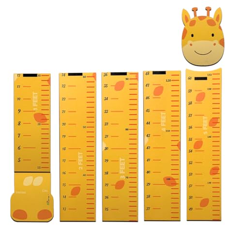 The Funny Mind Wooden Height Measuring Scale for Kids – Yellow Growth Chart Wall Hanging, 152 cm (5 Feet) Height Measurement Chart for Kids & Teenagers Room or School Decor - Image 2
