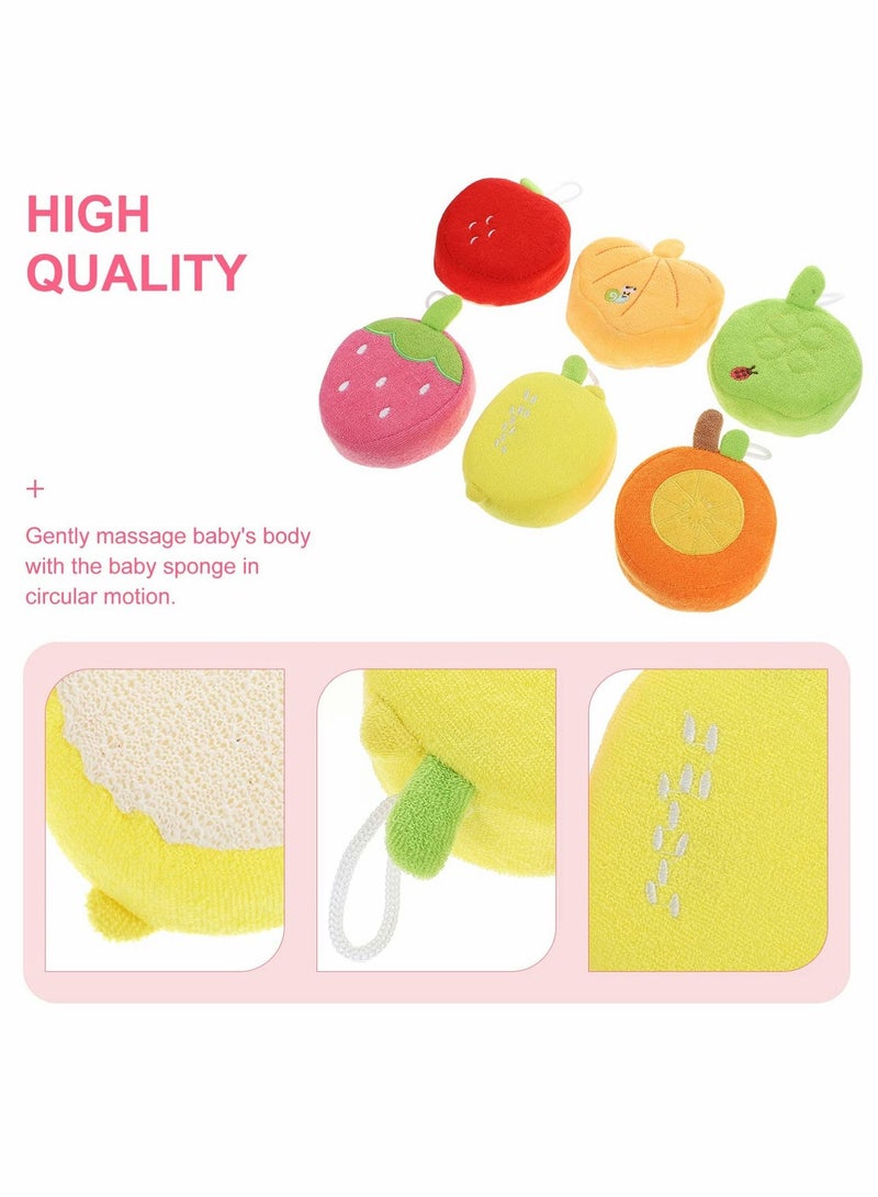 Y&D Kids Bath Sponge, Exfoliating Soft Brush Loofah, Cute Fruit Shaped Ball Suitable for Children Baby Scrub (6 Pcs)  - Image 2