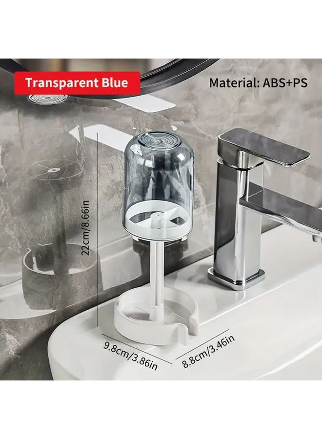 Transparent Gray ABS Floor Mounted Toothbrush And Toothpaste Holder Set With Dust Cover And Drainage - Image 3