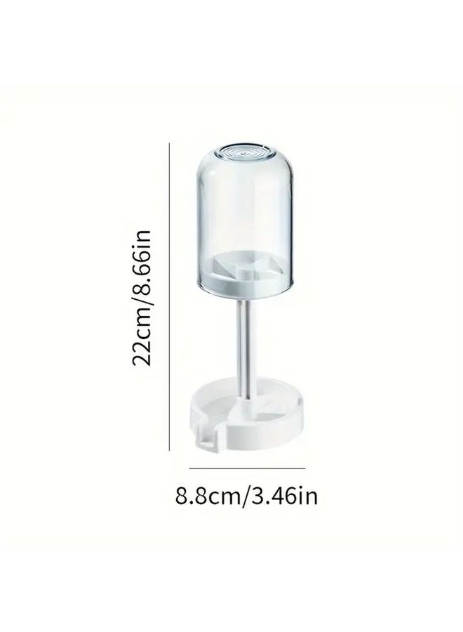 Transparent Gray ABS Floor Mounted Toothbrush And Toothpaste Holder Set With Dust Cover And Drainage - Image 4