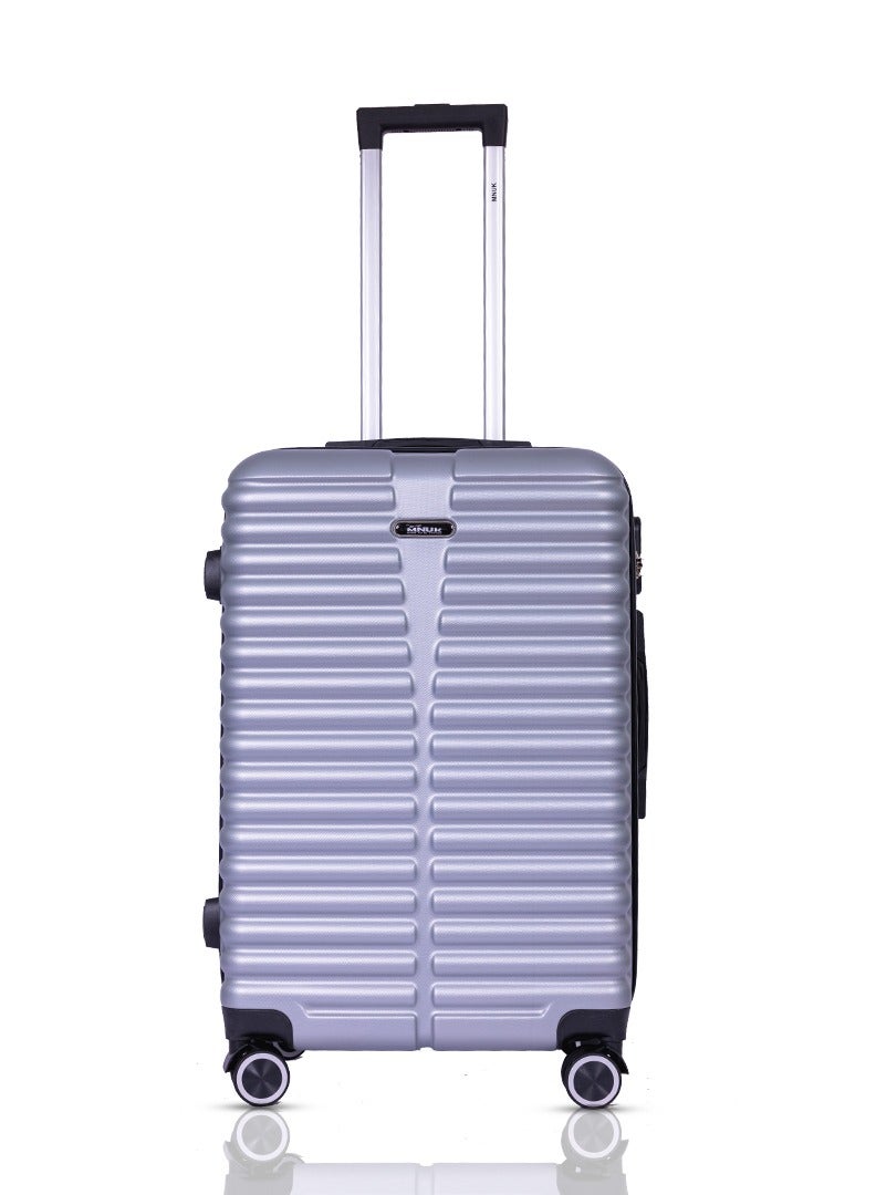 منيك حقيبة سفر ديسكفري بعجلات صلبة ومقبض ناعم وقفل  بعجلات مزدوجة  درجة مقاس  بوصة فضي - Image 1