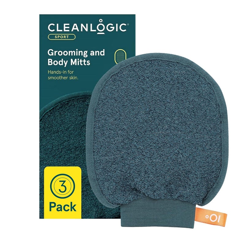 Cleanlogic Sport Exfoliating Face  Body Grooming Mitt Assorted Colors 3 Count