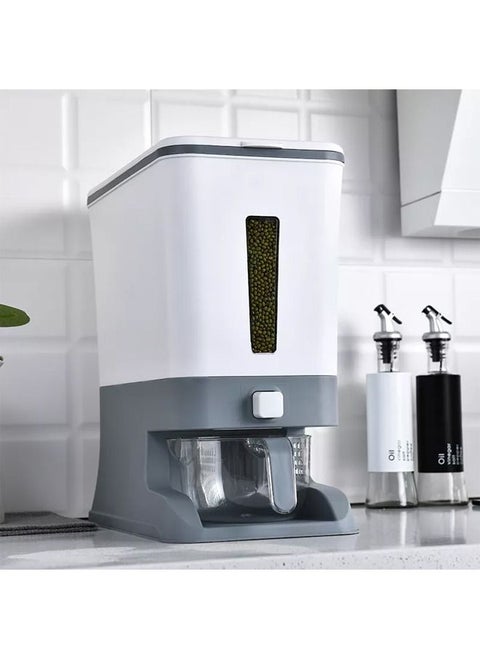 Sealed Kitchen Automatic Cereal Dispenser And Rice Storage Container With Lid 12 Kg Capacity