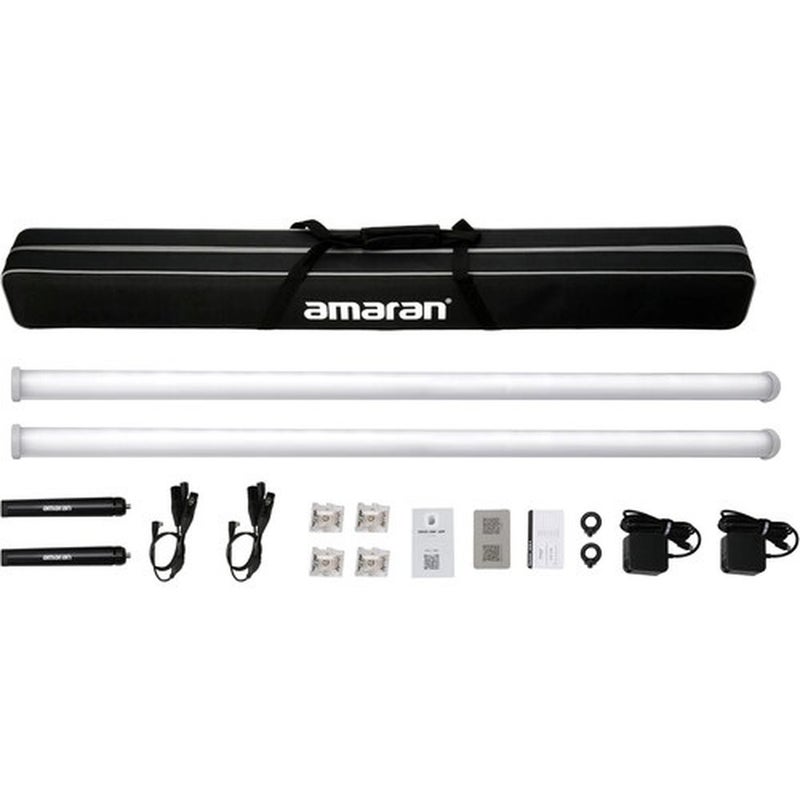 أبتشر Aputure Amaran 2-Light Kit with 4ft (120cm) Battery Powered RGBWW Color - Image 2
