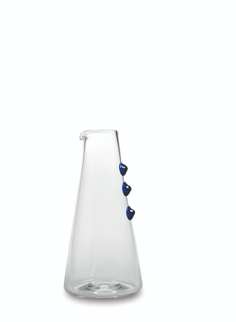 Zafferano Petoni Carafe Transparent/Blue Ø.122x250mm. CL.125