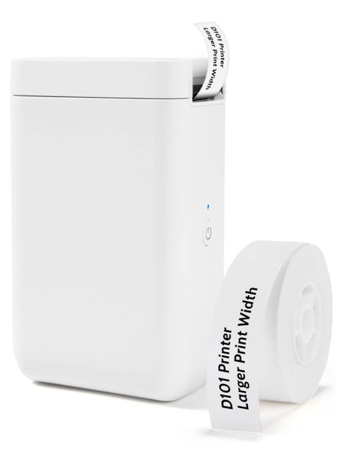 NIIMBOT D101 Label Makers with 1 Roll 0.47''x1.57'' Tape, Portable Smart Sticker Printer for Home Office School Use, Mobile Phone Editable, Adjustable Print Width 0.5 to 1 Inch, White