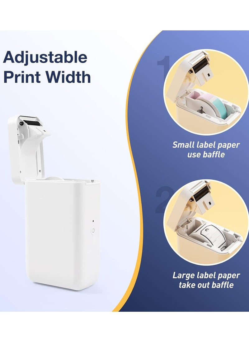 NIIMBOT - NIIMBOT D101 Label Makers with 1 Roll 0.47''x1.57'' Tape, Portable Smart Sticker Printer for Home Office School Use, Mobile Phone Editable, Adjustable Print Width 0.5 to 1 Inch, White - Image 1