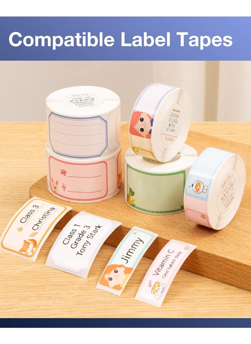 NIIMBOT - NIIMBOT D101 Label Makers with 1 Roll 0.47''x1.57'' Tape, Portable Smart Sticker Printer for Home Office School Use, Mobile Phone Editable, Adjustable Print Width 0.5 to 1 Inch, White - Image 1