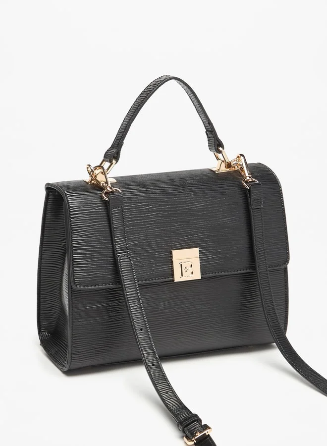 فلورا بيلا من شو إكسبرس Women Textured Satchel Bag with Magnetic Closure and Adjustable Strap