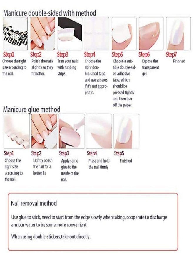 EchiQ Fantasy Nails Series Pink Purle Short Chrome Holographic Press On Nails Square Natural Shape Charming Manicure Tips 24 - Image 5