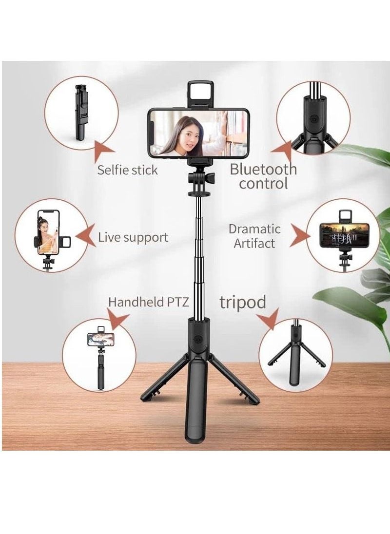 ELTRAZONE - Elite 4-in-1 Lighted Selfie Stick with Tripod and Bluetooth Remote - Image 1
