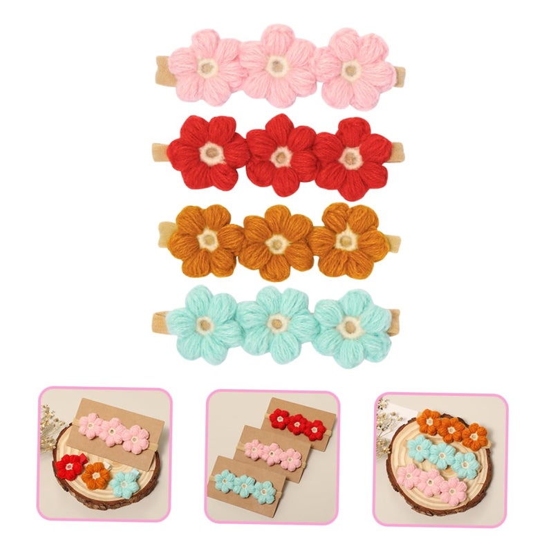4 Pcs Floral Hairbands For Girls And Boys Seasonal Occasion Hair Ornament Headwear Set - Image 3