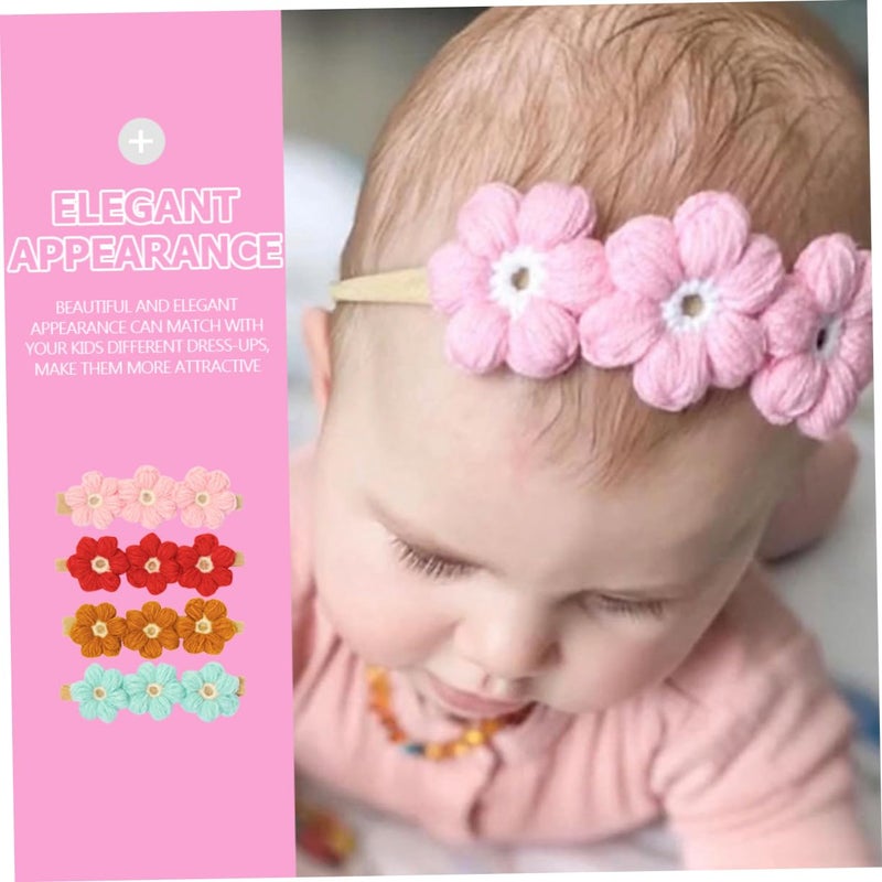 4 Pcs Floral Hairbands For Girls And Boys Seasonal Occasion Hair Ornament Headwear Set - Image 4