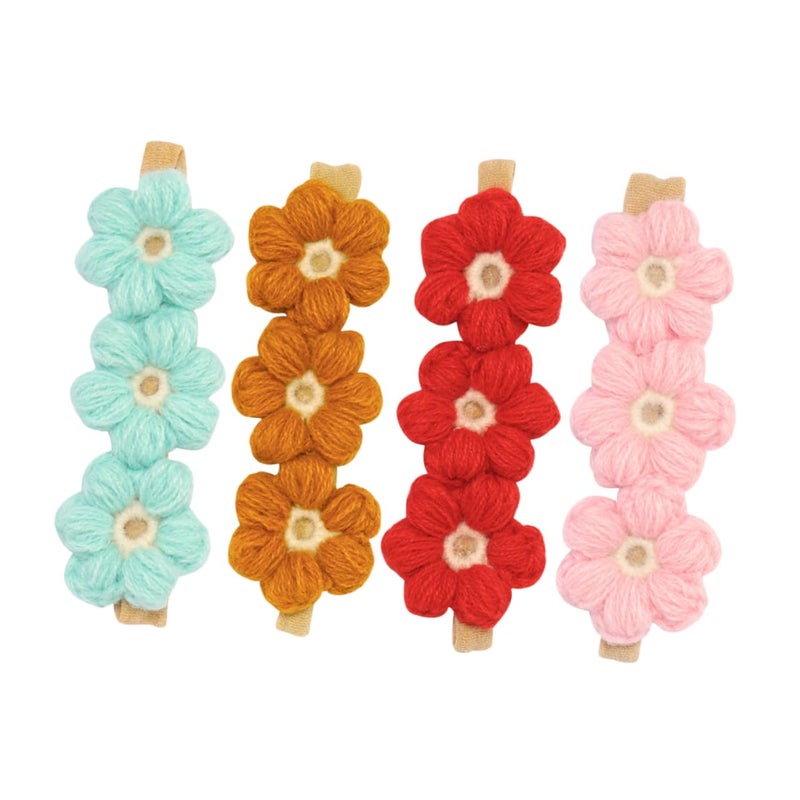 4 Pcs Floral Hairbands For Girls And Boys Seasonal Occasion Hair Ornament Headwear Set - Image 2