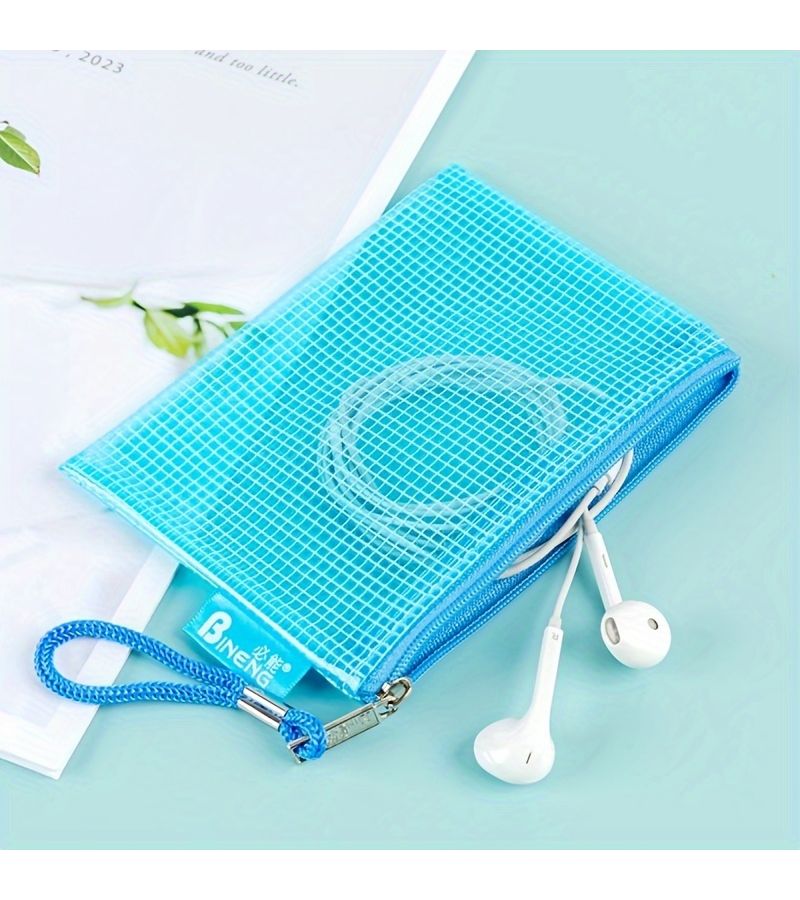 Green Mini Transparent PVC Pouch Coin Purse Card Holder Earphone Case Key Organizer Office File Storage Bag - Image 5