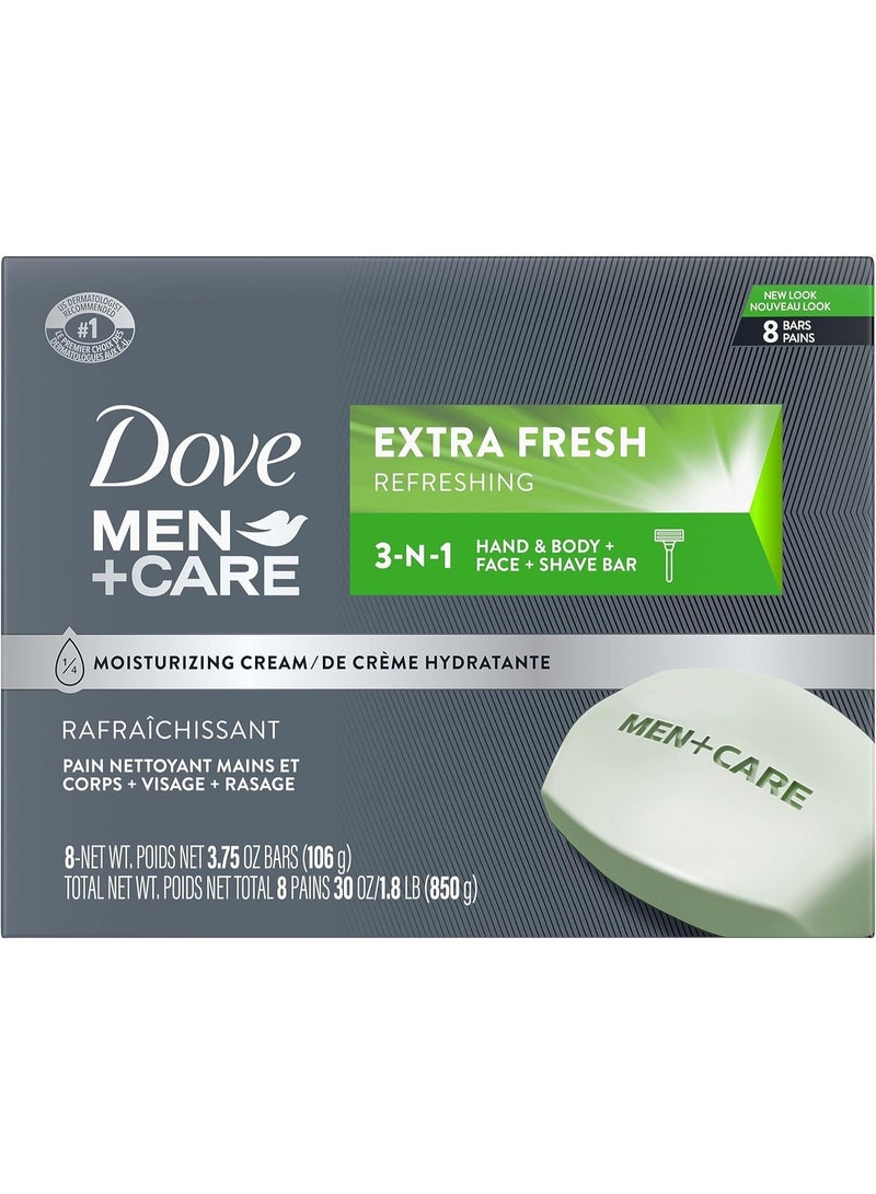 دوف صابون حلاقة للرجال + العناية ببشرة منعشة، عبوة من 8 قطع × 106 غرام - Image 1