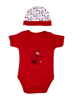 Babies Basic 5 Piece Unisex 100% Cotton Gift Set Include Bib, Romper, Mittens, Cap And Sleepsuit/Jumpsuit- Rain  - Image 4