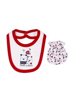 Babies Basic 5 Piece Unisex 100% Cotton Gift Set Include Bib, Romper, Mittens, Cap And Sleepsuit/Jumpsuit- Rain  - Image 5