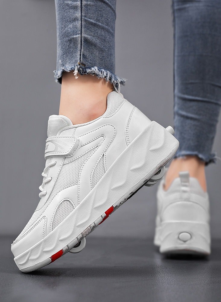 Generic Kids Roller Skates Shoes 4 Wheels Roller Shoes Boys Girls Wheel Shoes Roller Sneakers Shoes for Beginner More Balanced  - Image 4