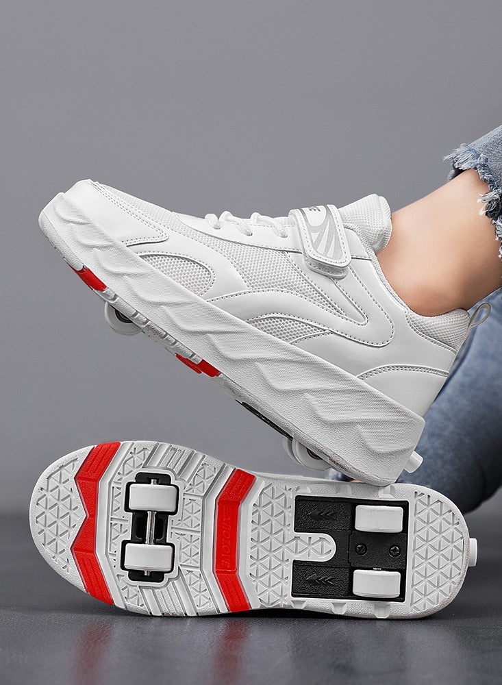 Generic Kids Roller Skates Shoes 4 Wheels Roller Shoes Boys Girls Wheel Shoes Roller Sneakers Shoes for Beginner More Balanced  - Image 5