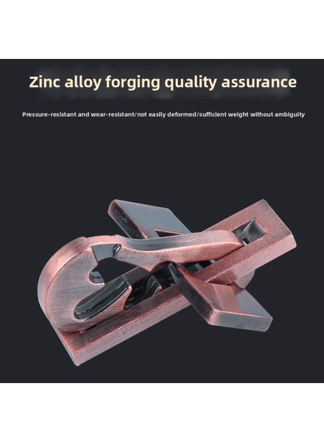 Zinc Alloy Magic Lock Nine-chain Educational Children's Intelligence Toy Unlocking Set Organs Kongming Lock Luban Lock-Color:Zinc Alloy 4-3  - Image 3