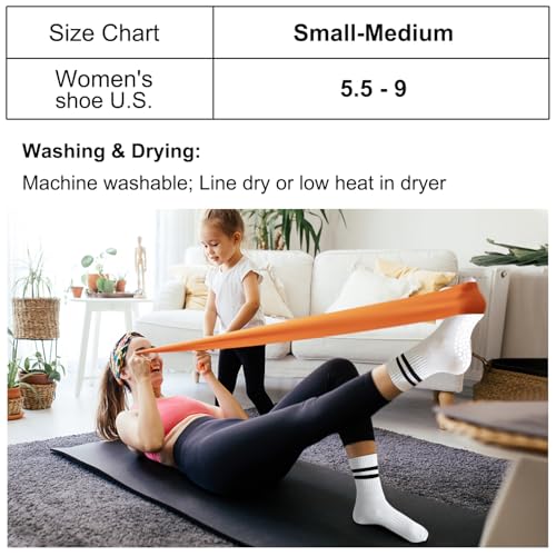 BLONGW Pilates Socks for Women, Non Slip Grip Socks for Yoga, Barre, Hospital, Grippy Socks Womens Gifts Home Workout Dance Ballet Gym Outfits Sticky Barefoot Slipper Non Skid White Socks, 4 Pack - Image 5