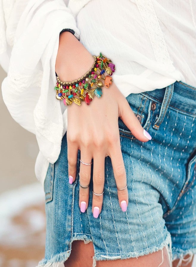 SPUNKYsoul Boho Elephant New Adventures Howlite Beaded Bracelet Multi Piece Set for Women (Multi-Colored) - Image 2